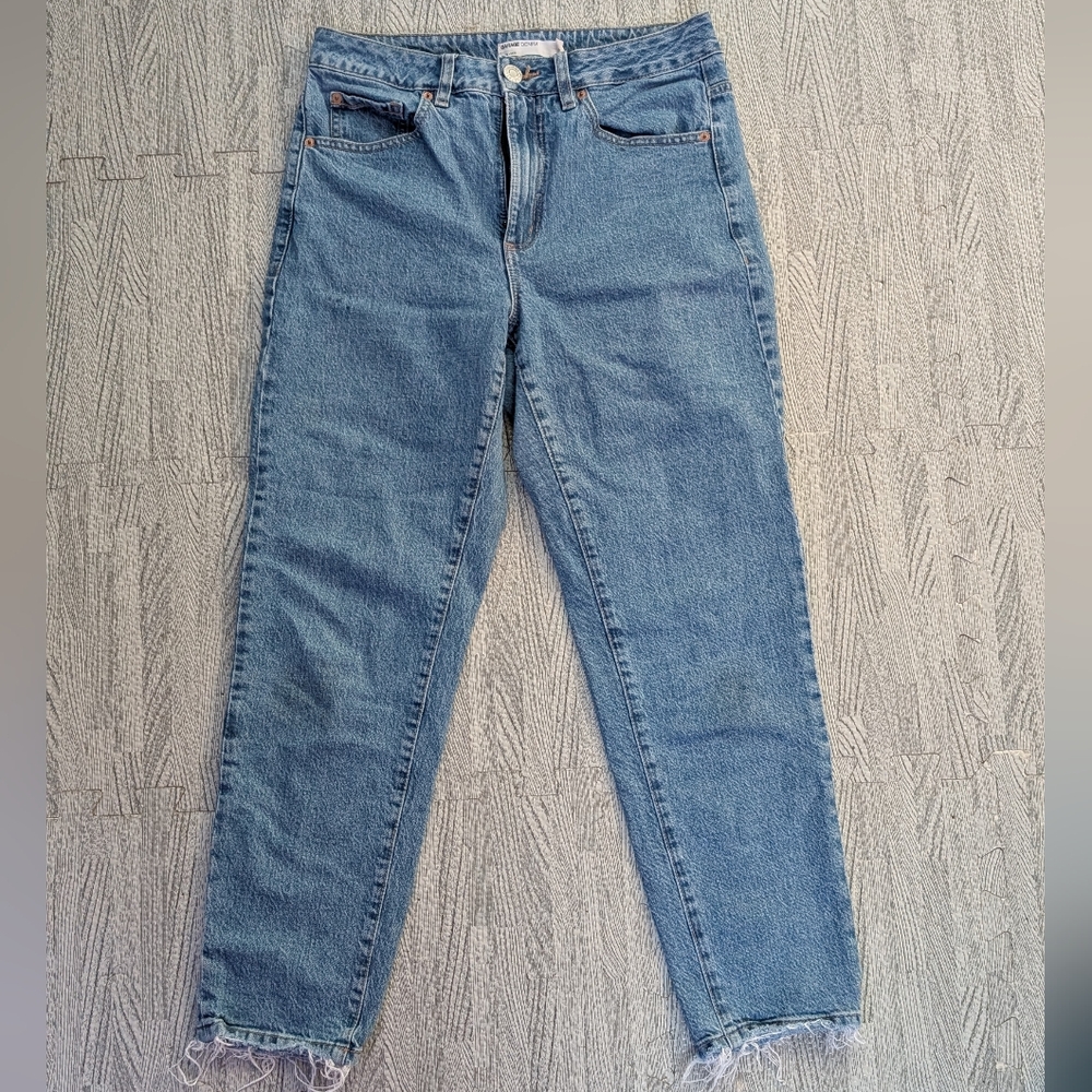 Garage Blue Ankle Cropped Jeans with Distressed Hem